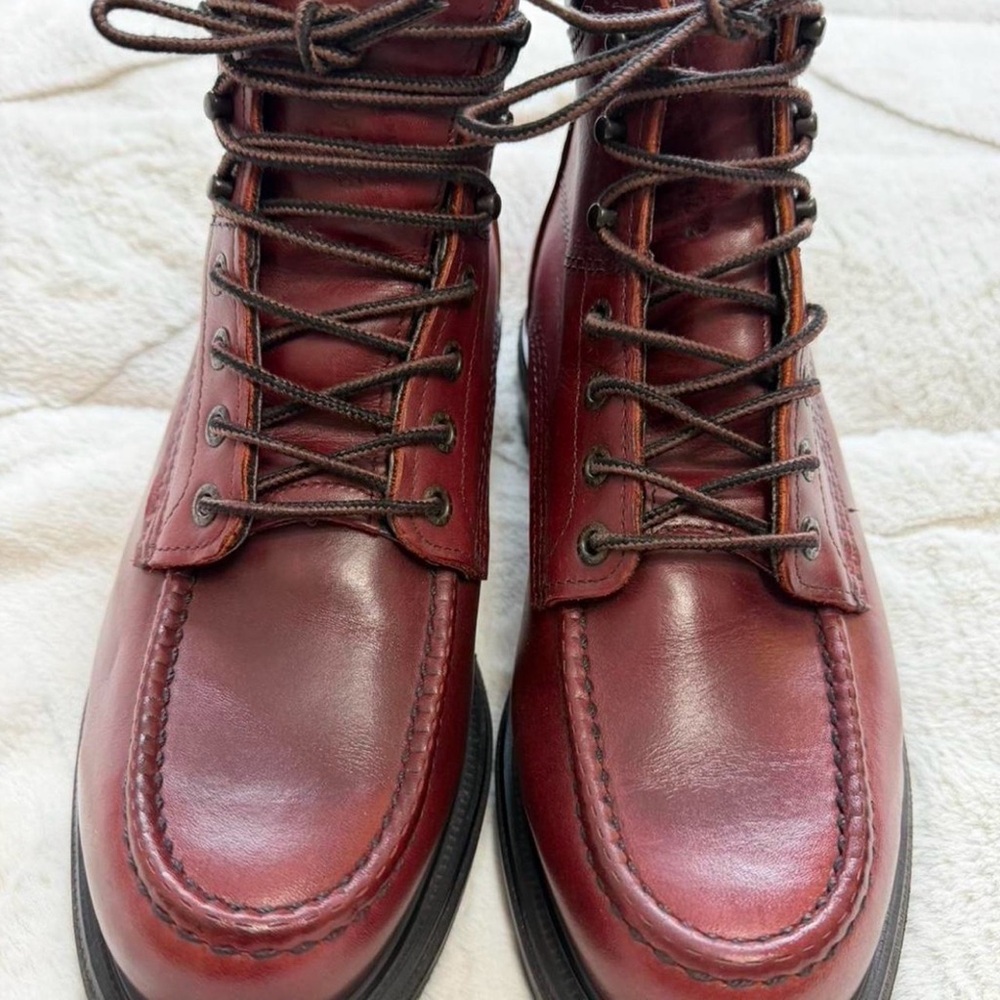 NEW! $255 Red Wing Shoe 202 SuperSole 6” Men's Burgundy Moc Toe Work Boots 10 - Picture 3 of 8